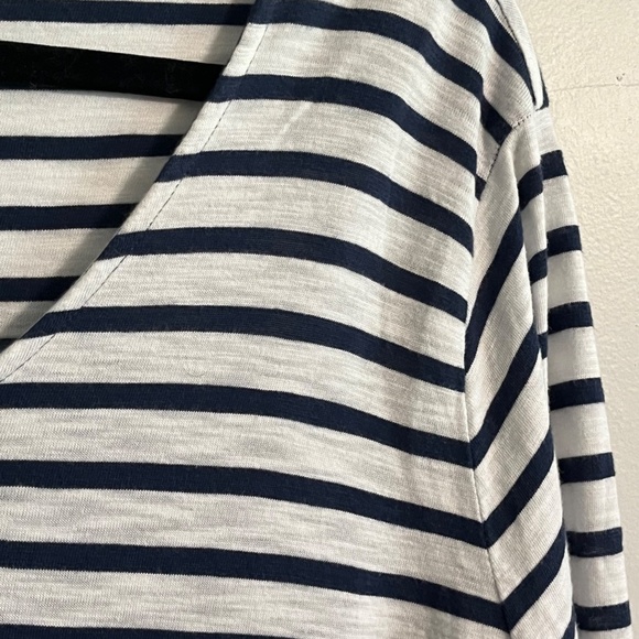 Chicos Women Shirt Size XL Blue Striped Coastal Preppy Mature Old Money Classic - Picture 6 of 14